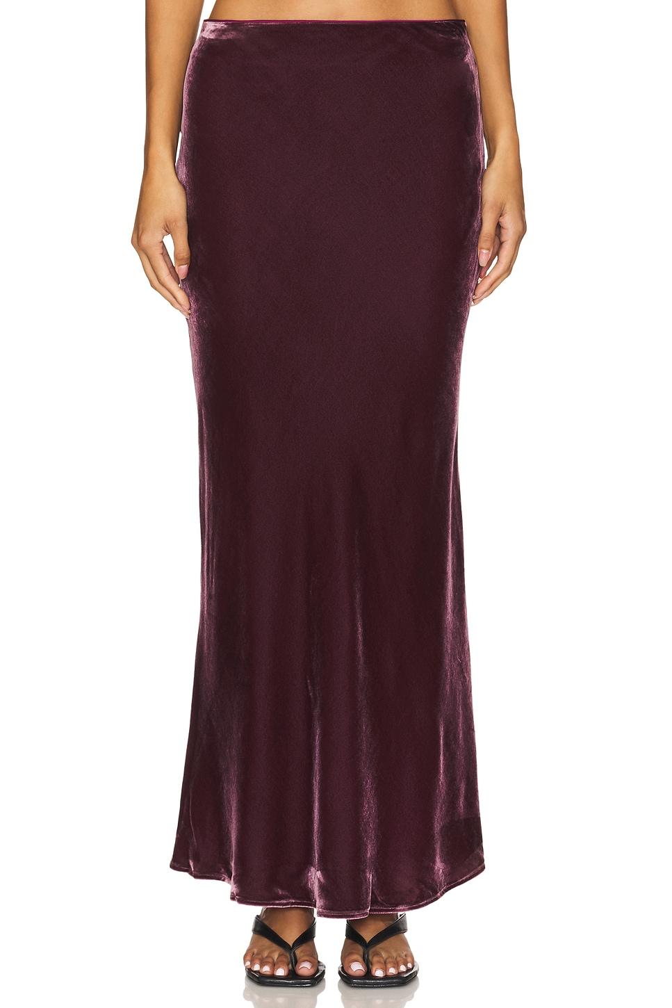 velvet silk bias skirt
