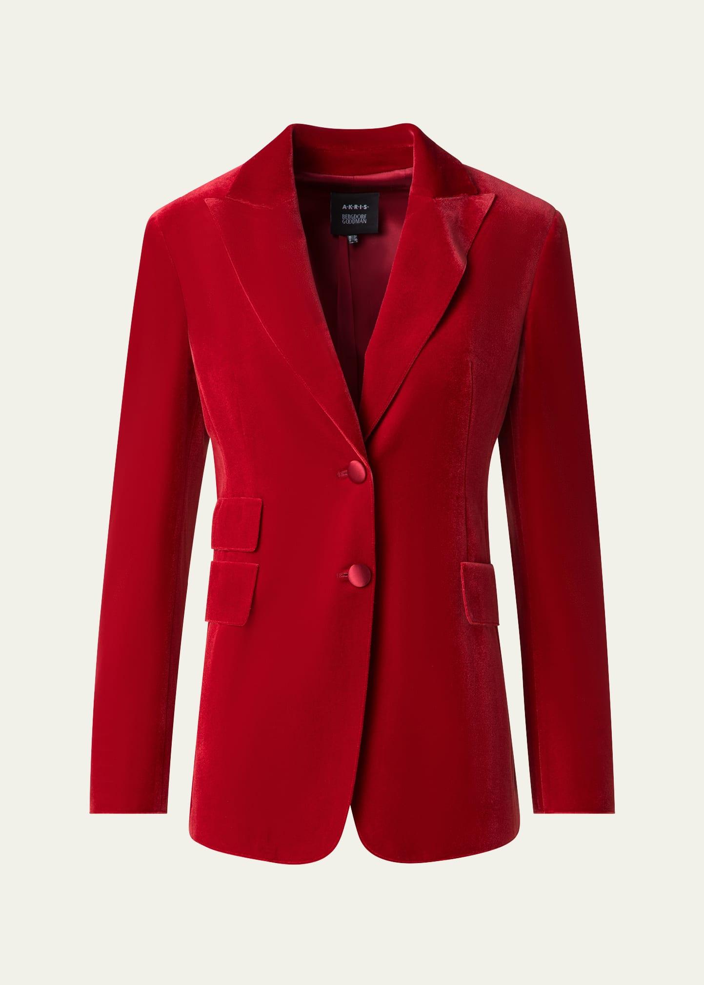 velvet single-breasted jacket