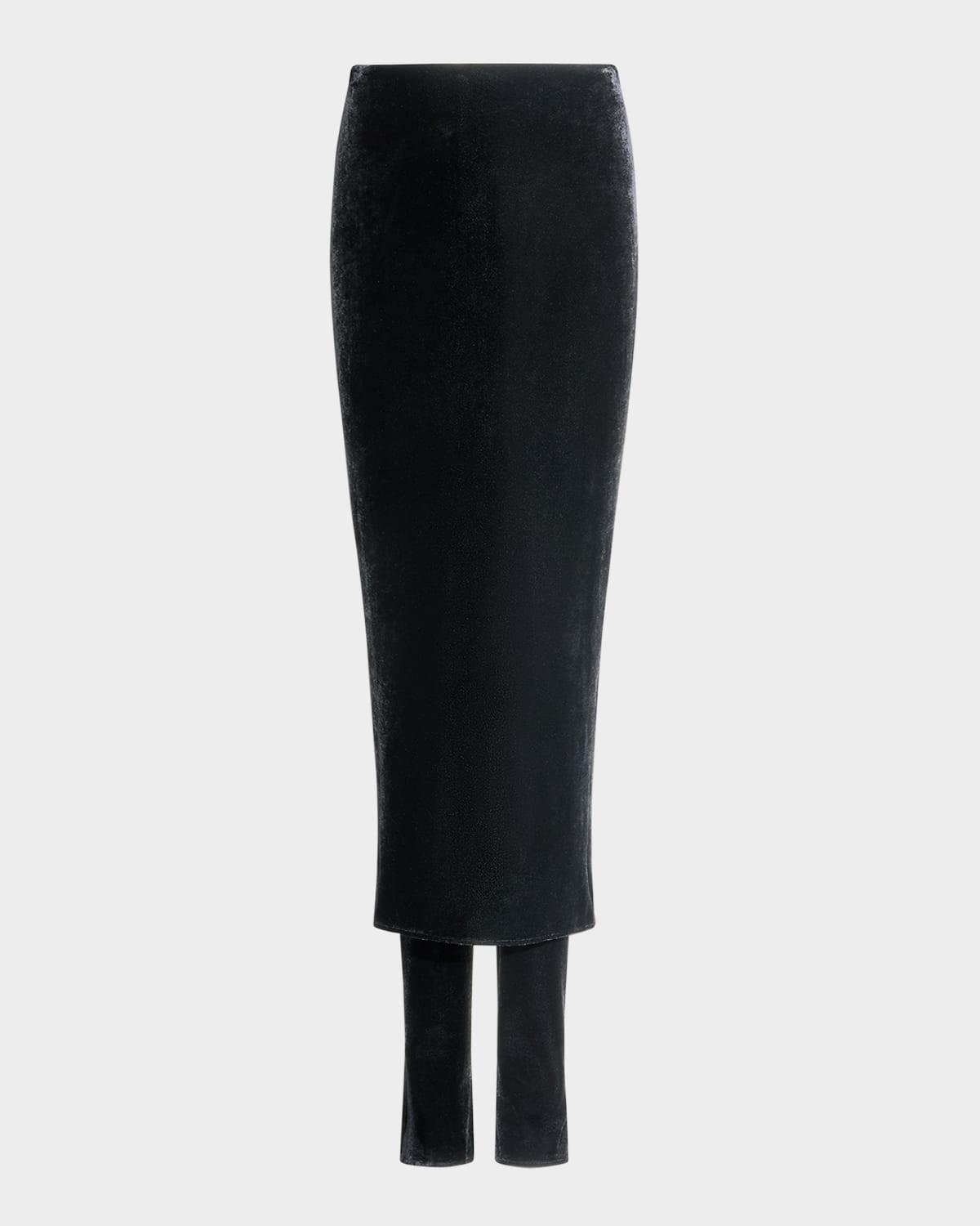 velvet skirt pants