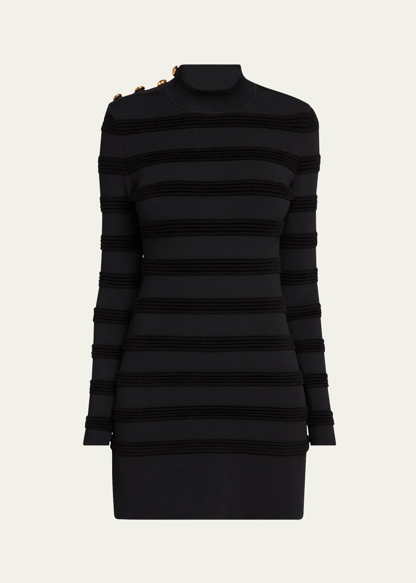 velvet striped mini dress