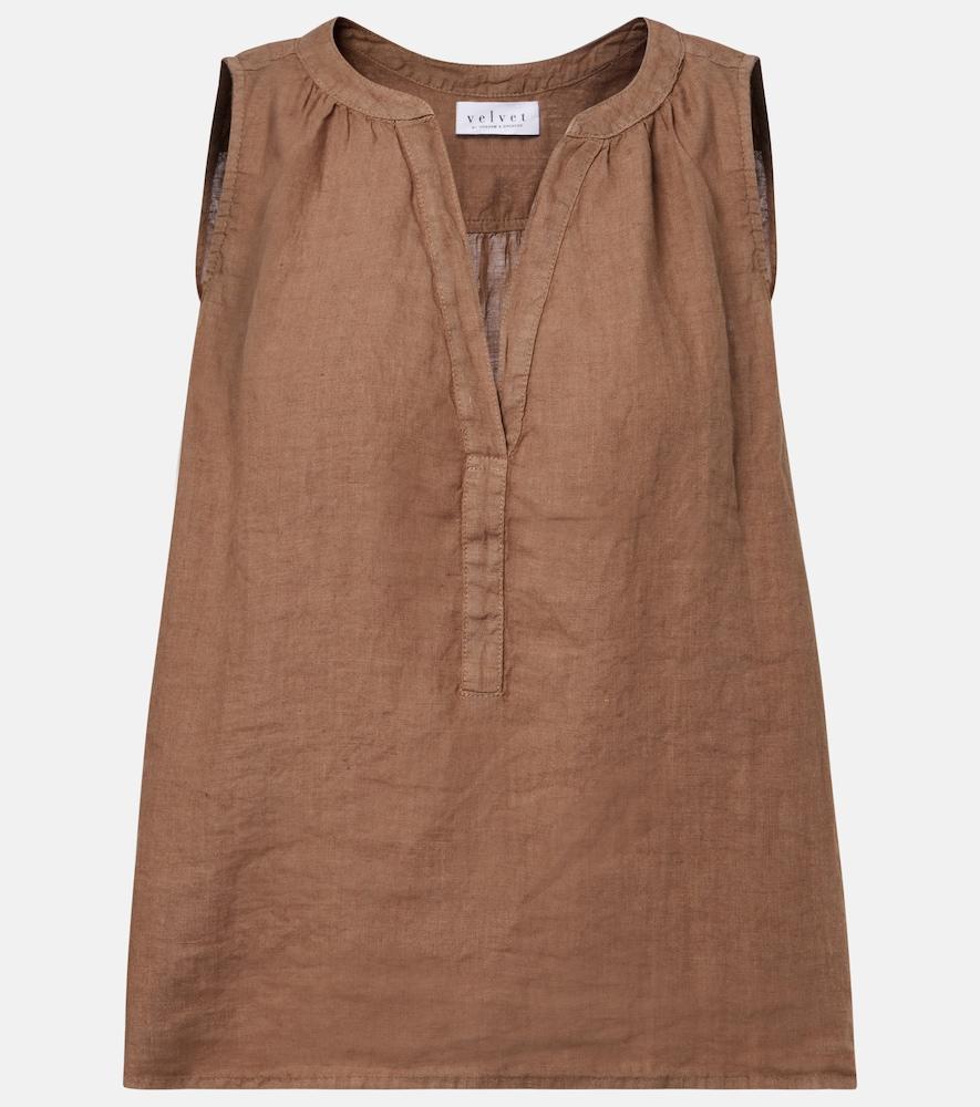 velvet tacy linen tank top