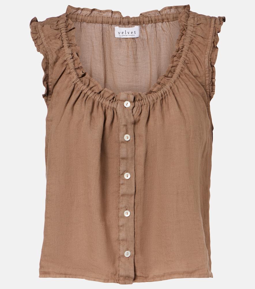 velvet tana linen top