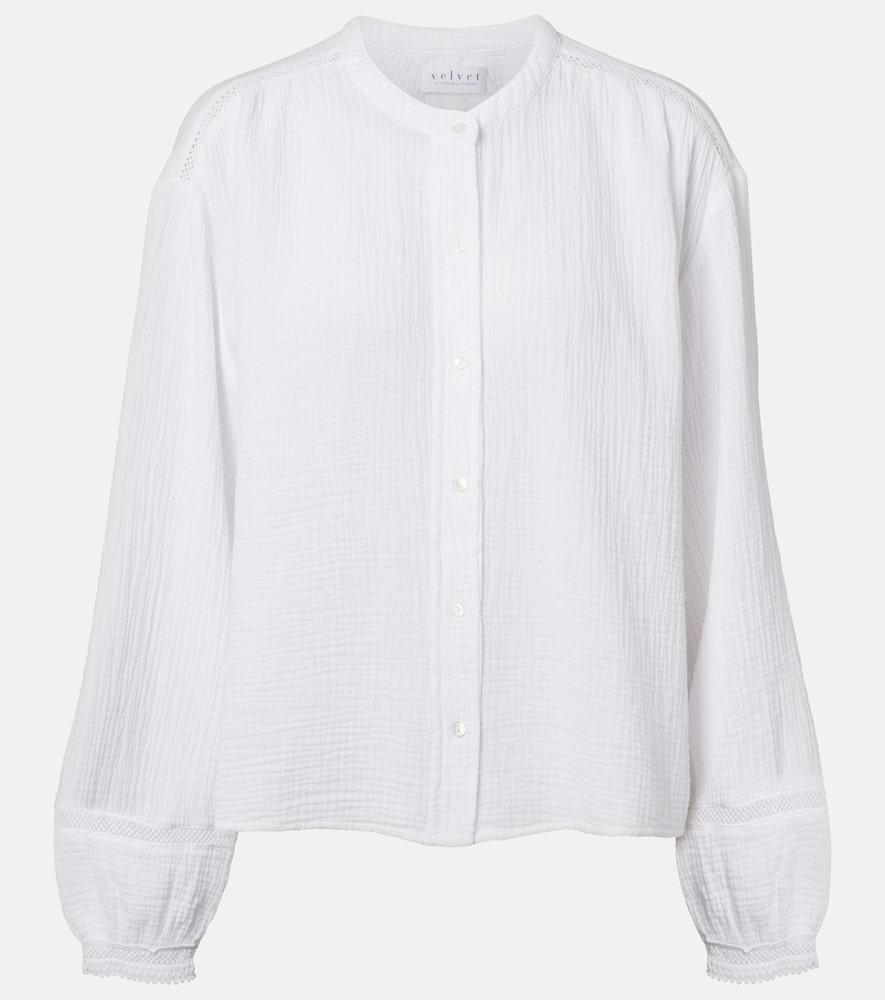 velvet taria cotton muslin shirt