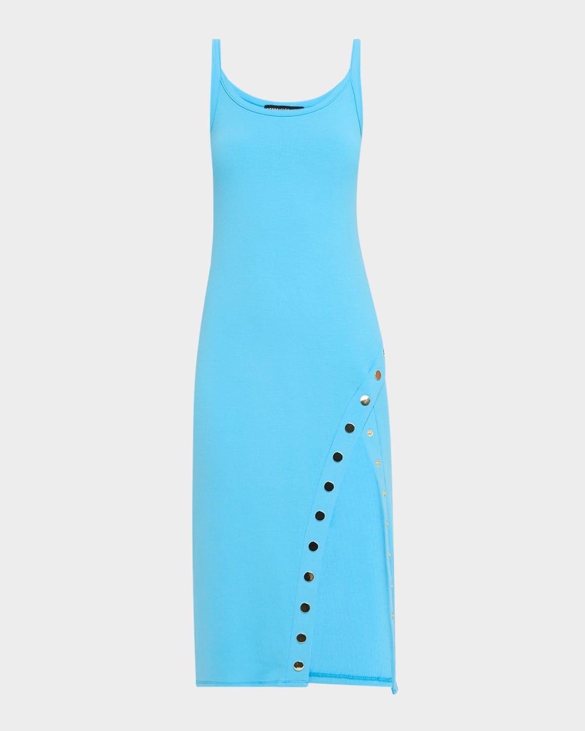 veneta knit snap midi dress