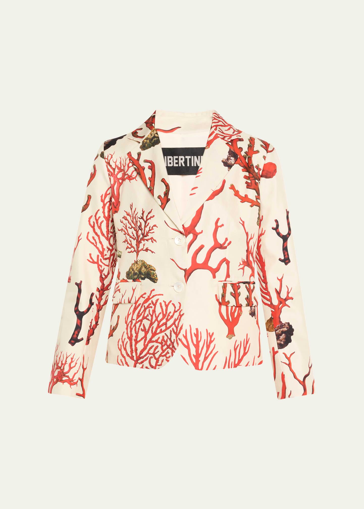 venetian coral single-breasted short jacket