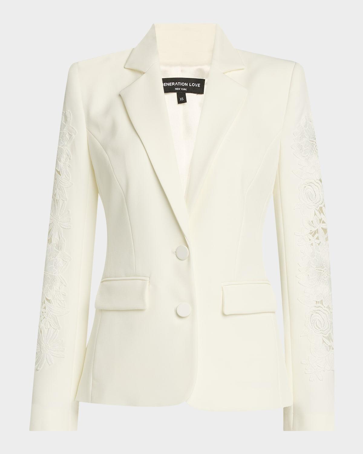 venturi lace combo blazer