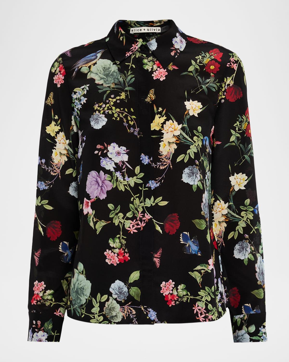 venus floral willa placket top
