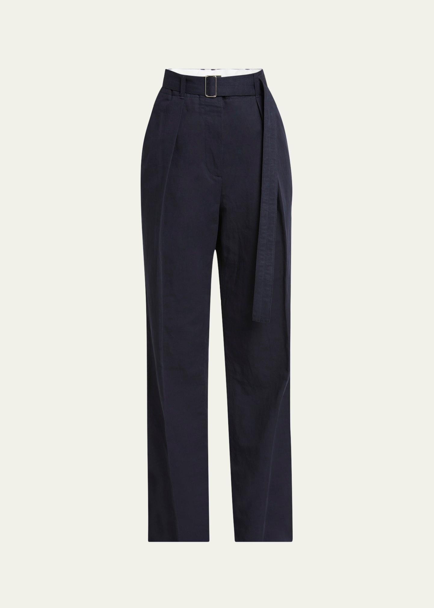 vera pleated cotton linen suiting pants