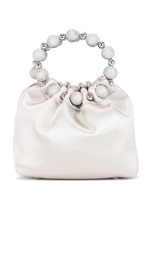 verafied diamond bag in metallic silver.