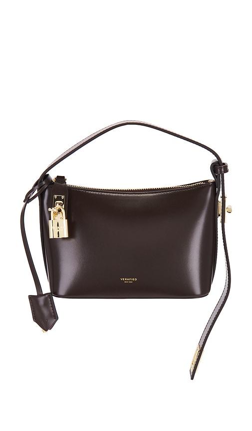 verafied mini hobo bag in brown.