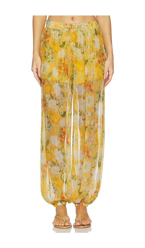 verandah floral balloon pants in mustard.