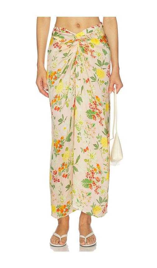 verandah hand draped floral skirt in multi.
