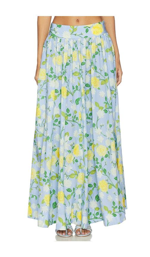 verandah paneled maxi skirt in baby blue.