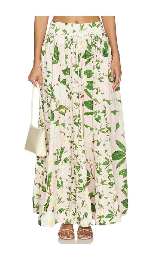 verandah paneled maxi skirt in pink.