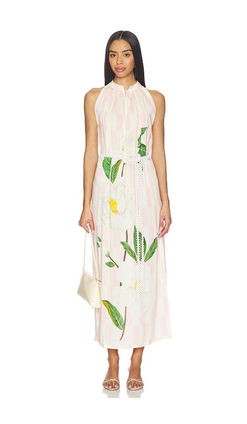 verandah sundowner maxi dress in blush,ivory.