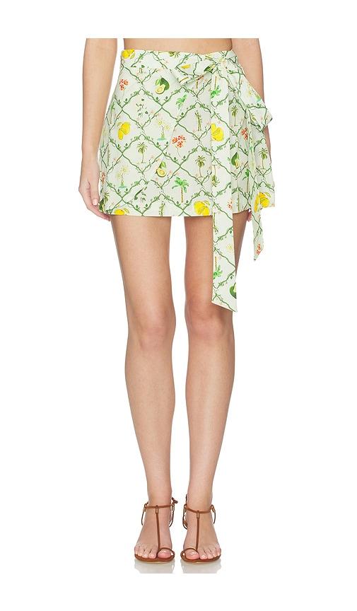 verandah wrap mini skirt in mint,green.