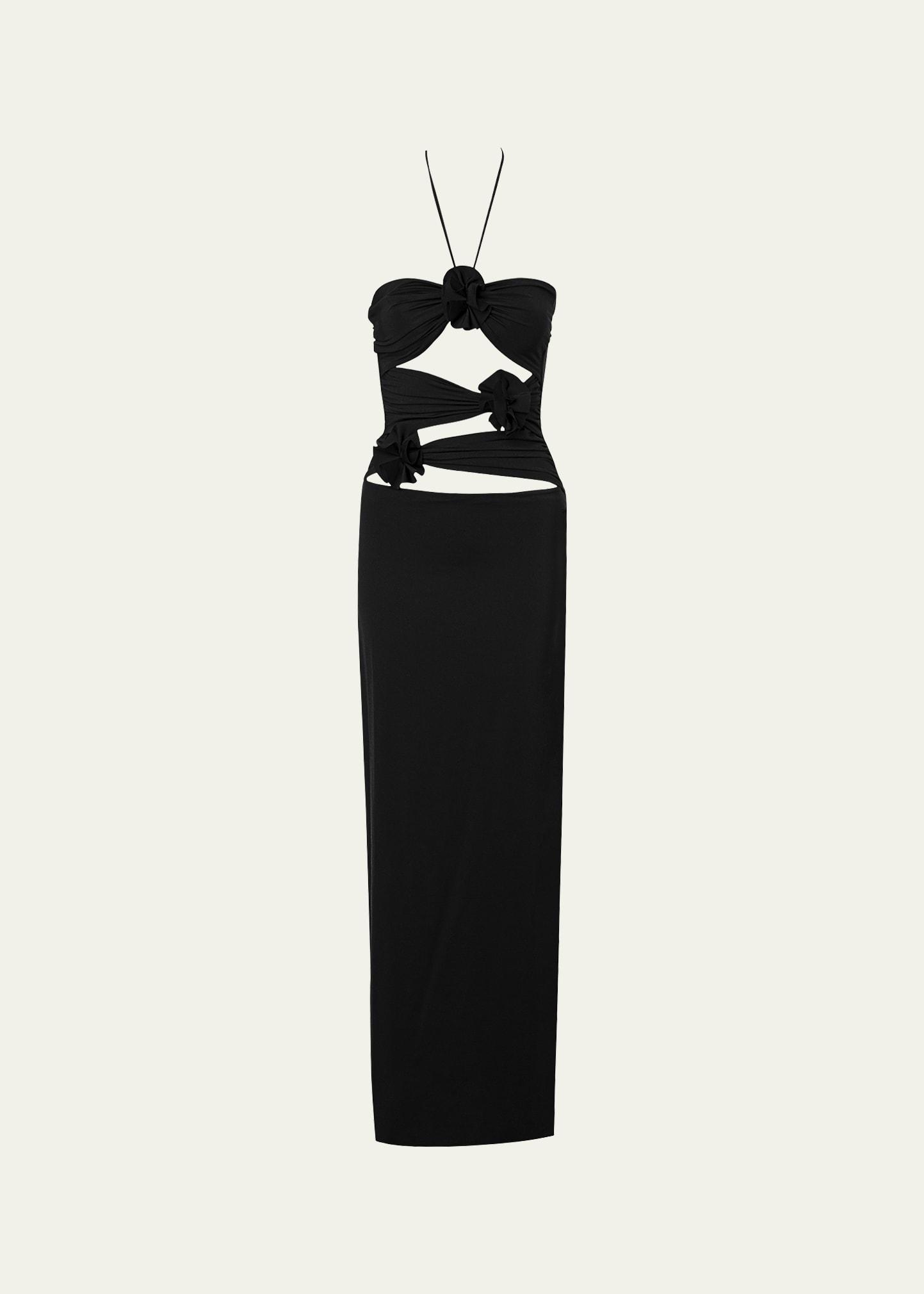 veranera cutout halter maxi dress