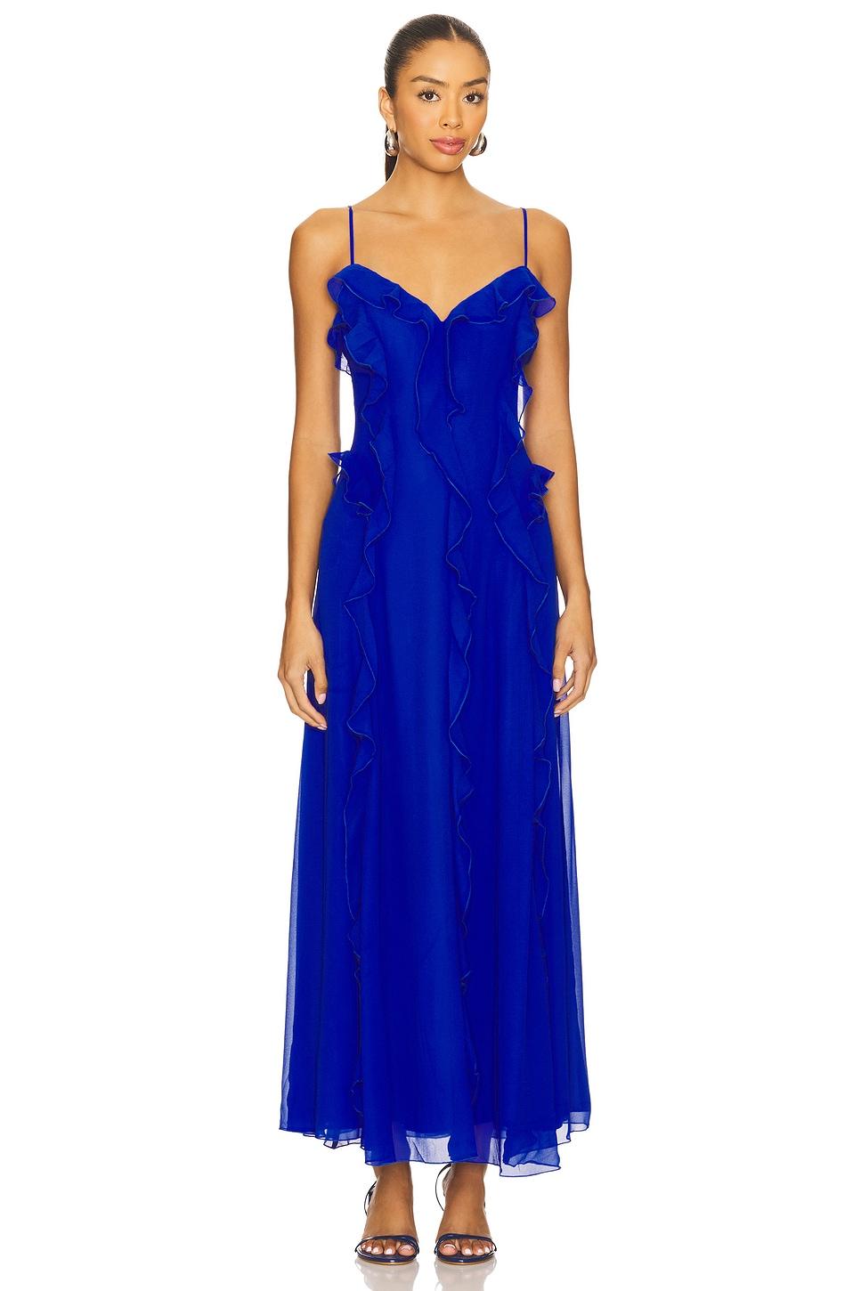 veris ruffle maxi dress