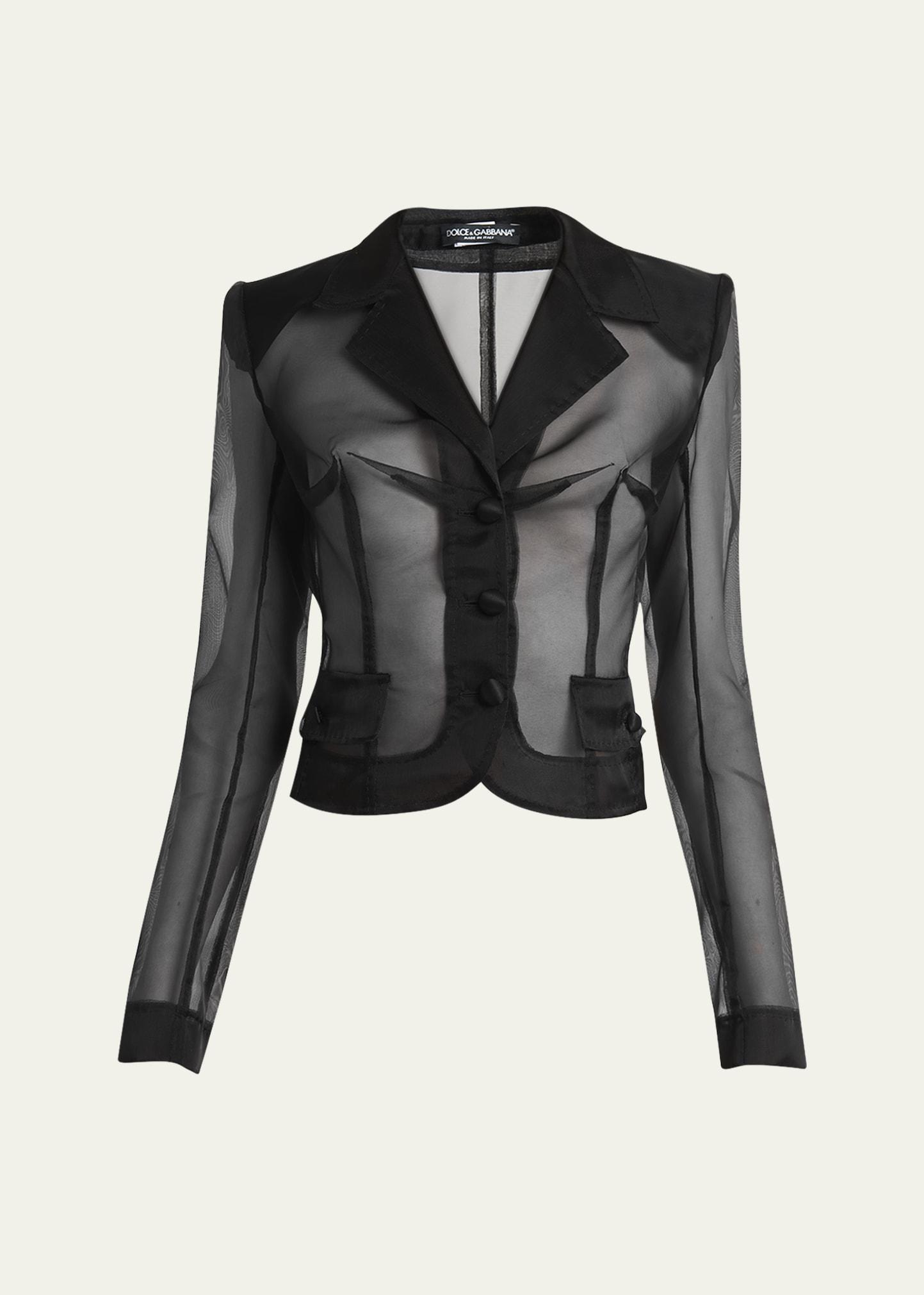 vernice sheer tulle crop jacket