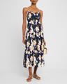 verona floral sleeveless midi dress