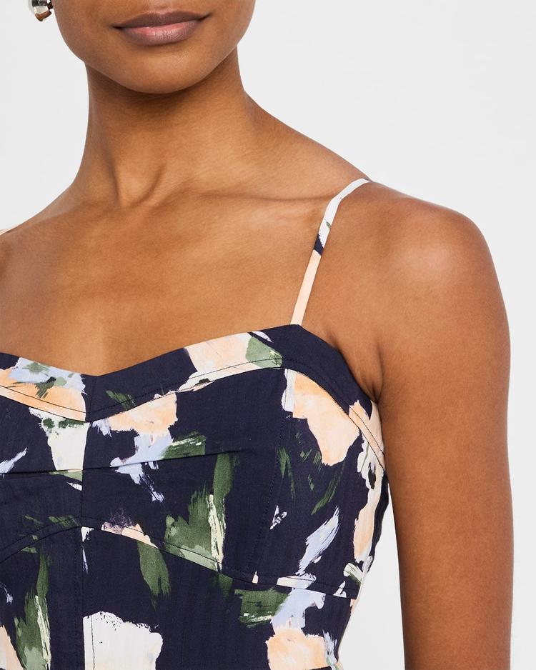 verona floral sleeveless midi dress