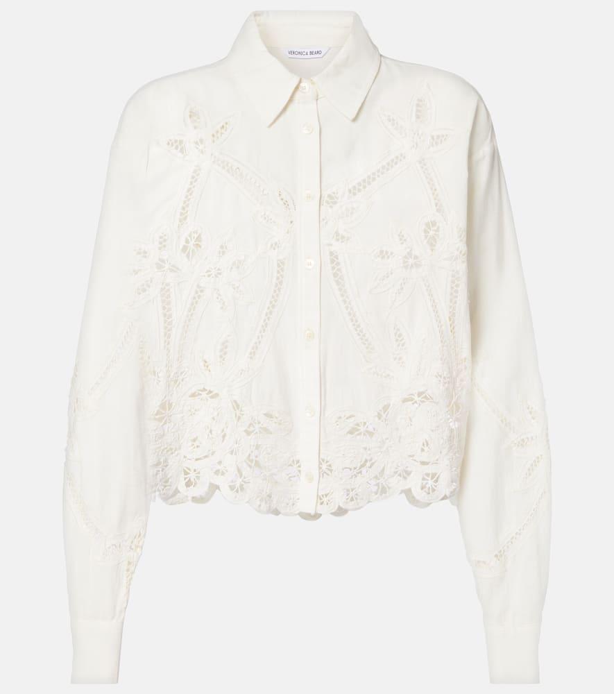 veronica beard aderes cotton and linen shirt