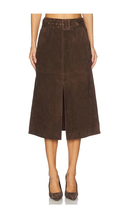 veronica beard alexie skirt in brown.