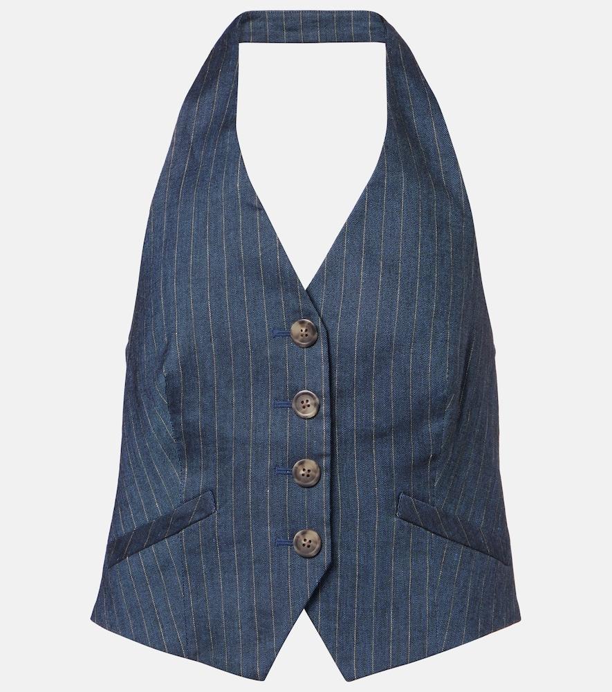 veronica beard arabella pinstripe linen