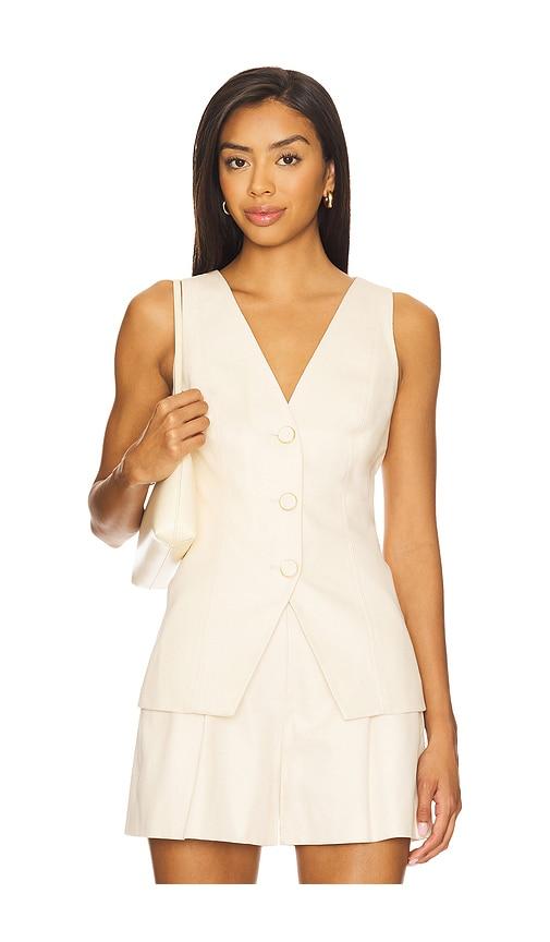 veronica beard avalina vest in neutral.