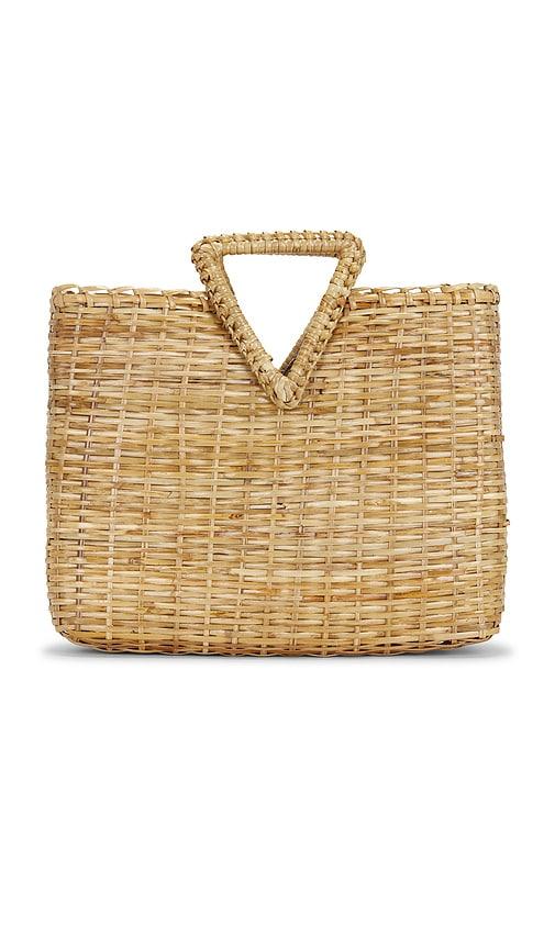veronica beard bamboo vesper tote bag in neutral.