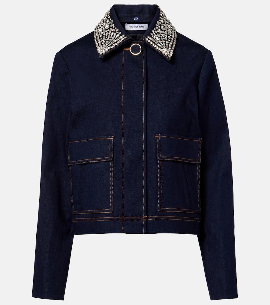 veronica beard barrington embellished denim jacket