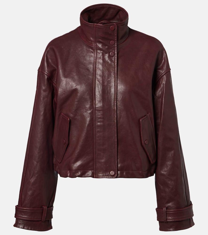 veronica beard bateman cropped leather jacket