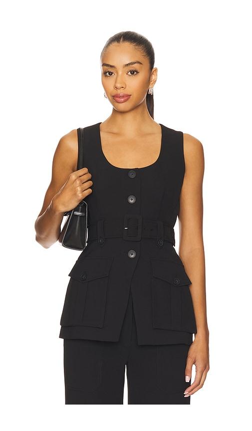 veronica beard becker vest in black.