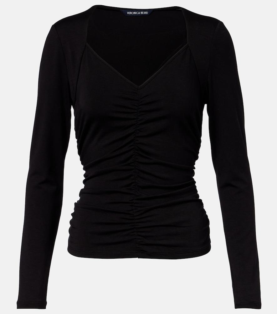 veronica beard benedict gathered cotton jersey t