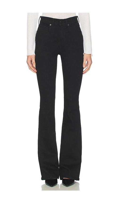 veronica beard beverly skinny flare jeans in black in black.