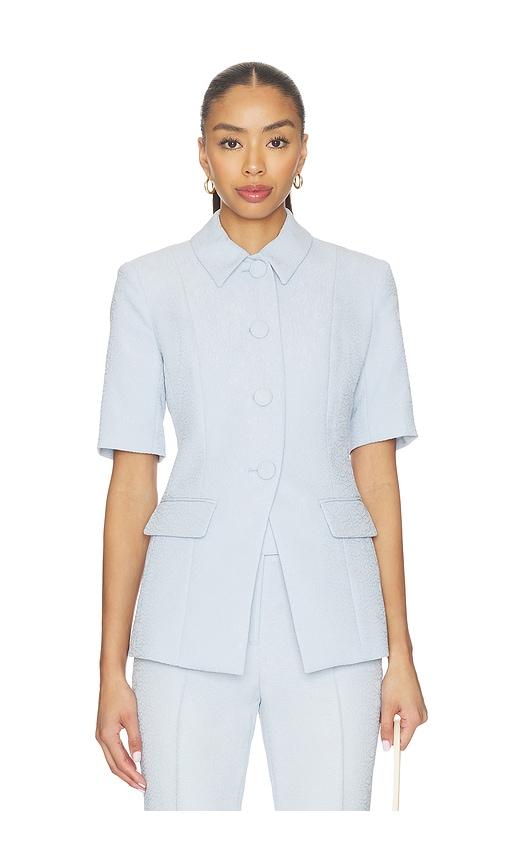 veronica beard bodie jacket in baby blue.