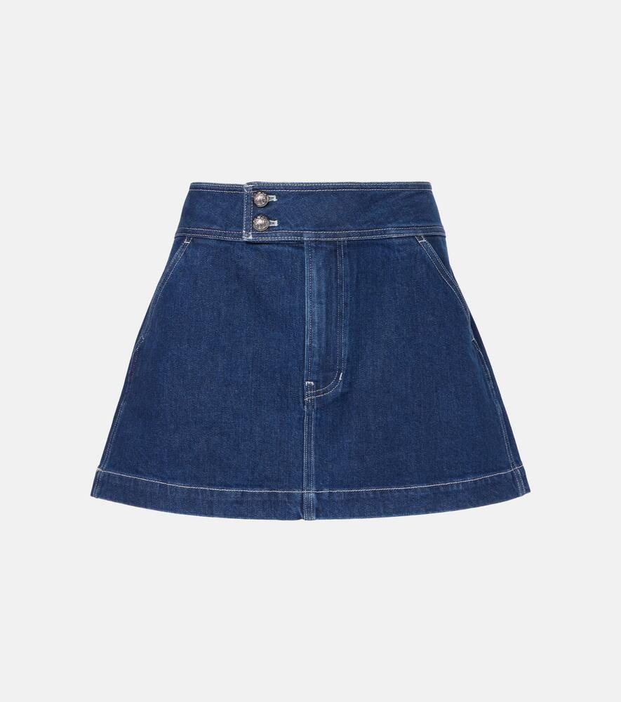 veronica beard bowen denim miniskirt