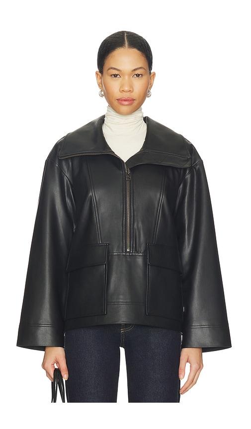 veronica beard brian popover jacket in black.