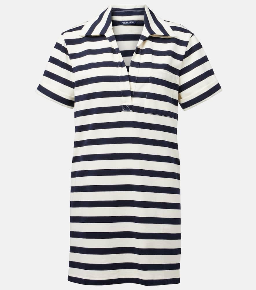 veronica beard cayden striped cotton polo dress