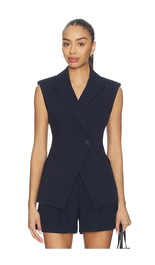 veronica beard ciel vest in navy.