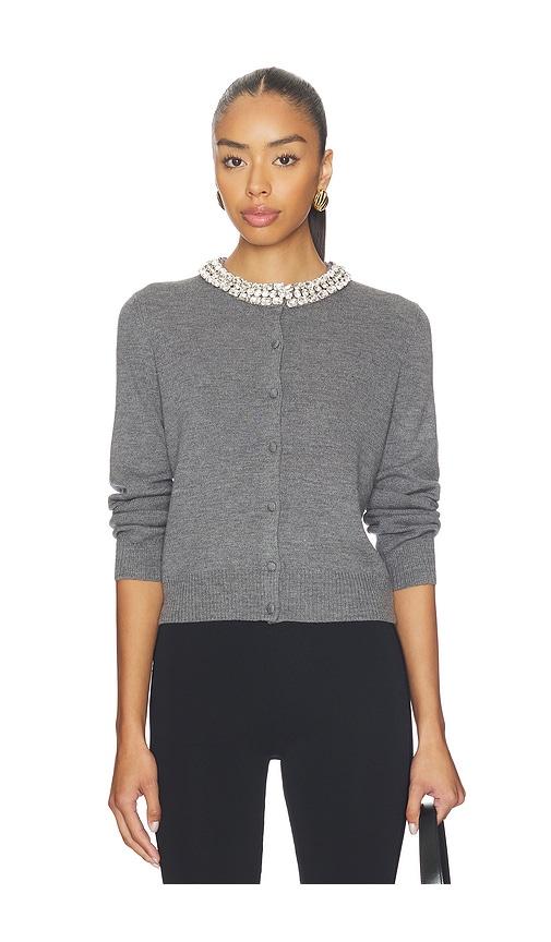 veronica beard daro cardigan in grey.