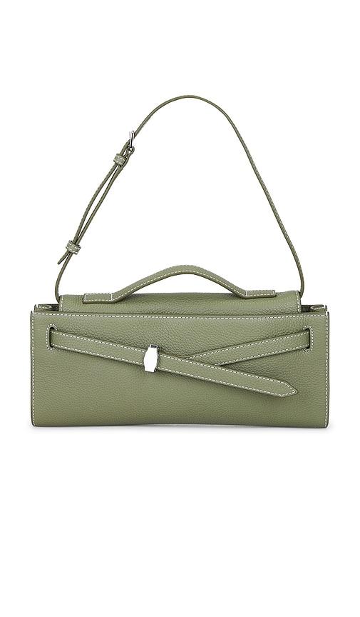 veronica beard dash clutch in olive.