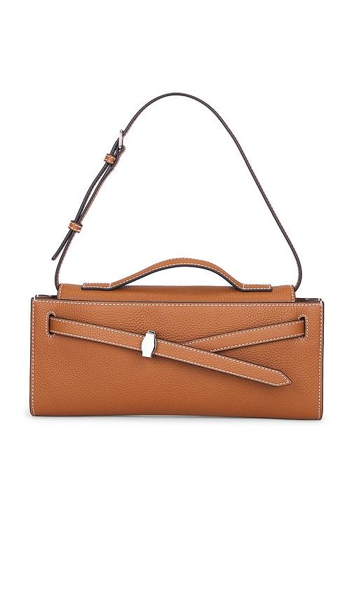 veronica beard dash clutch in tan.