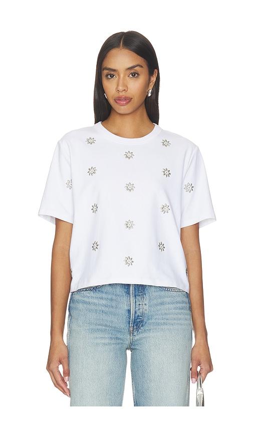 veronica beard embellished sebastian tee in white.