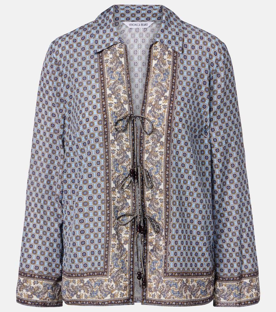 veronica beard eva printed blouse