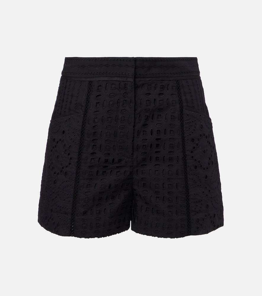 veronica beard fabian embellished cotton shorts