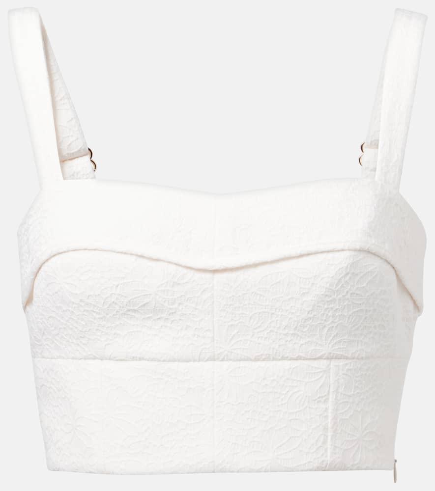 veronica beard faxon jacquard crop top