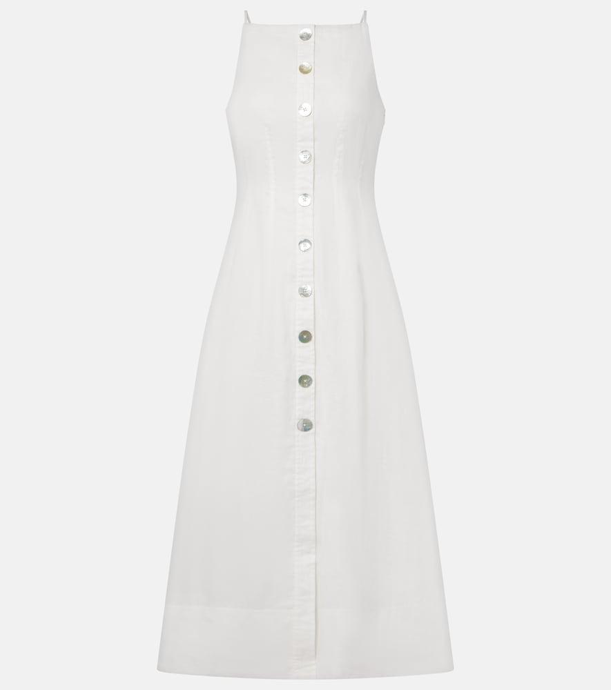 veronica beard georges linen midi dress