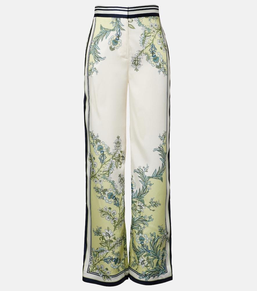 veronica beard grigore floral twill palazzo pants
