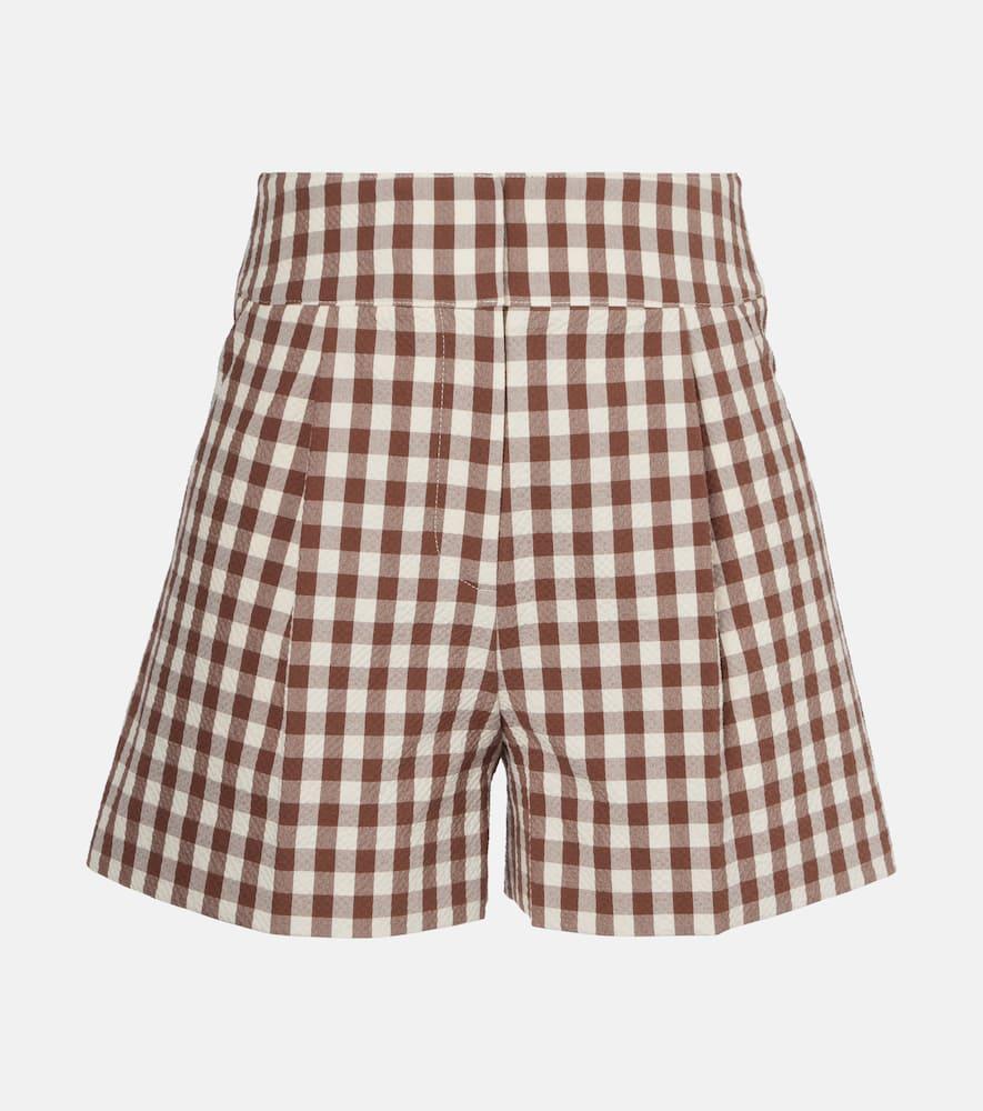 veronica beard haina gingham seersucker shorts